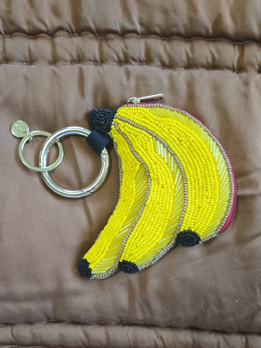 Ink + Alloy Beaded Banana Keychain Coin Pouch